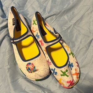 Hot Chocolate Design Jax Size 41 11 Ball and Jacks Rainbow Mary Jane Flats Retro